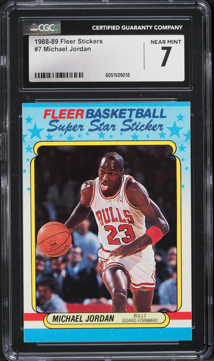 1988 Fleer Stickers Michael Jordan #7 CGC 7 NRMT