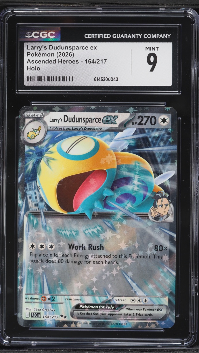 2026 Pokemon Mega Evolution Ascended Heroes Holo Larry's Dudunsparce ex #164 CGC 9 MINT