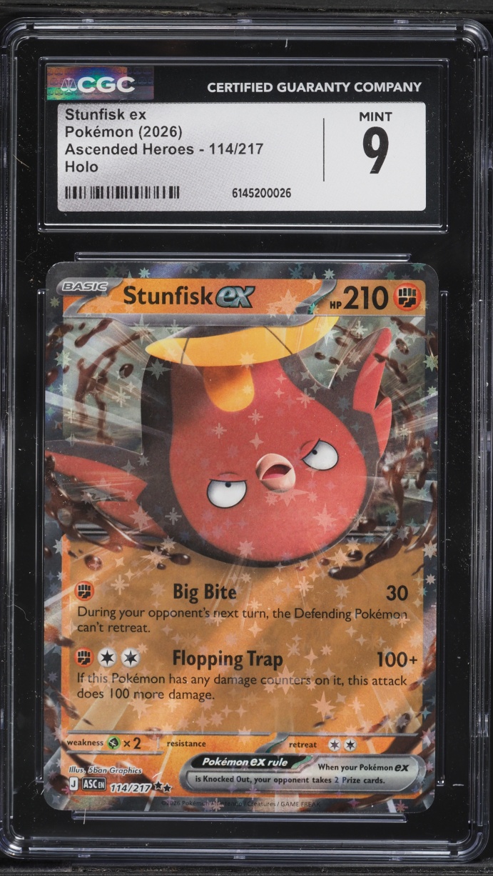 2026 Pokemon Mega Evolution Ascended Heroes Holo Stunfisk ex #114 CGC 9 MINT