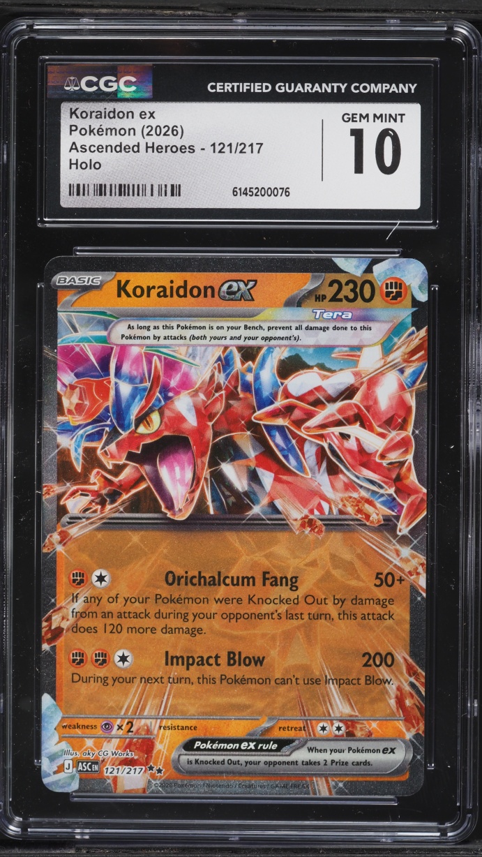 2026 Pokemon Mega Evolution Ascended Heroes Holo Koraidon ex #121 CGC 10 GEM MINT