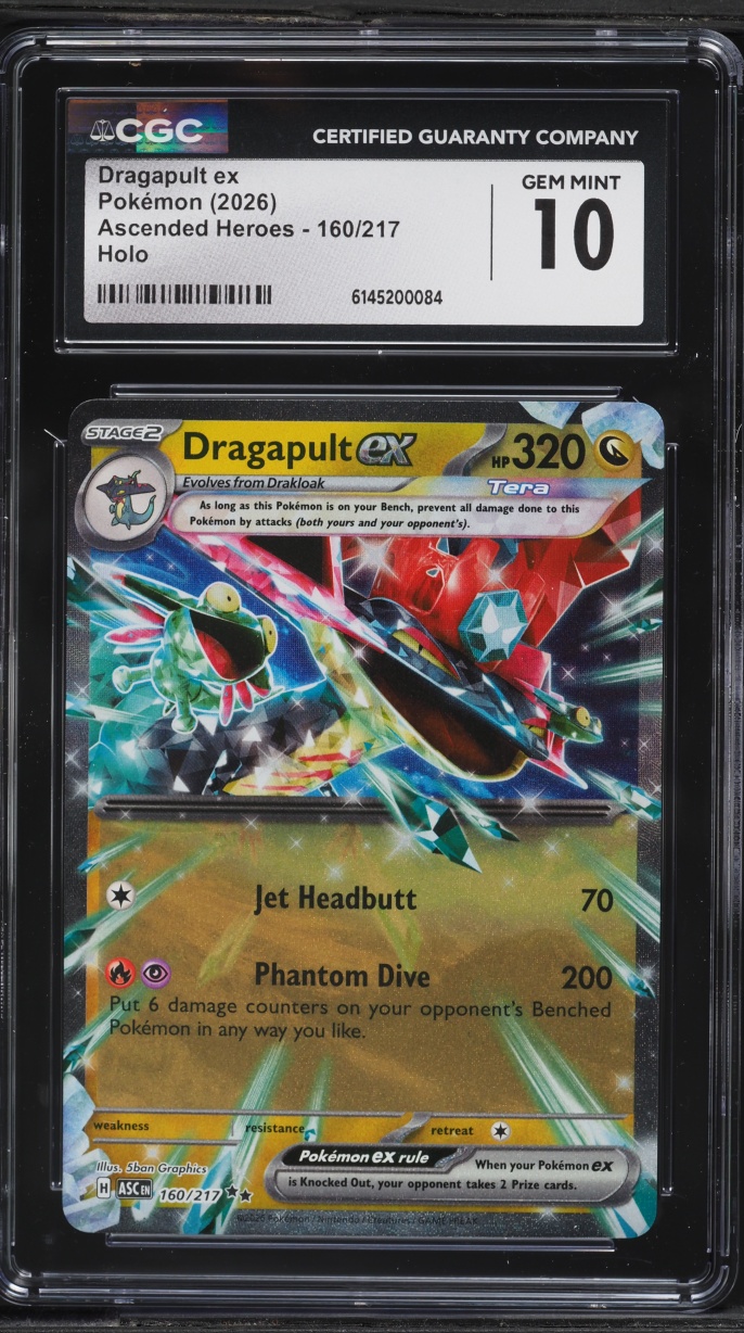 2026 Pokemon Mega Evolution Ascended Heroes Holo Dragapult ex #160 CGC 10 GEM MINT