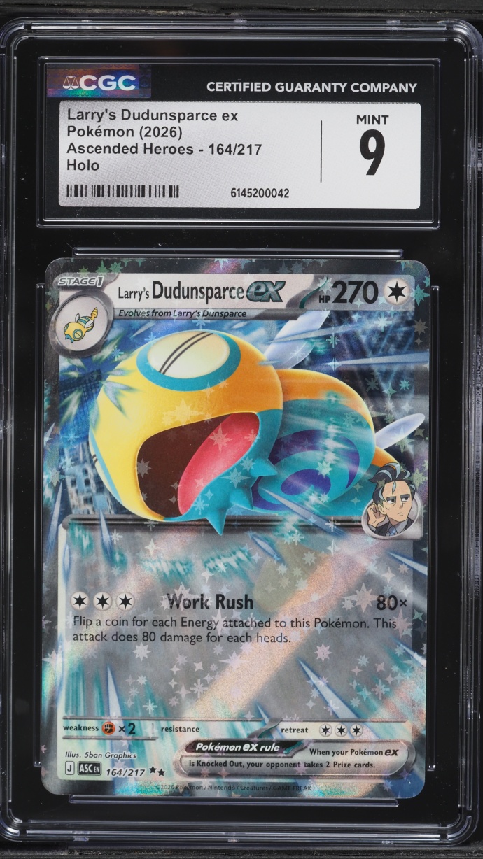 2026 Pokemon Mega Evolution Ascended Heroes Holo Larry's Dudunsparce ex #164 CGC 9 MINT