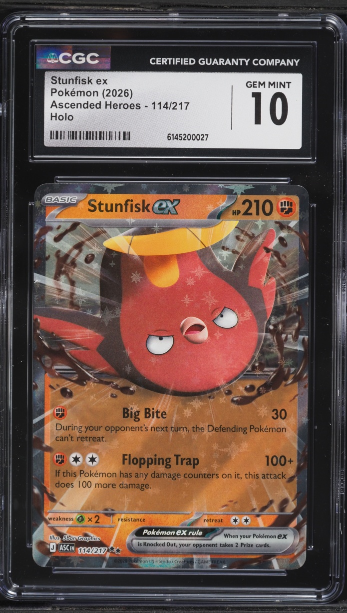 2026 Pokemon Mega Evolution Ascended Heroes Holo Stunfisk ex #114 CGC 10 GEM MINT