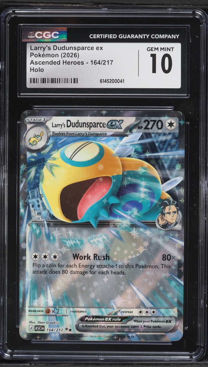 2026 Pokemon Mega Evolution Ascended Heroes Holo Larry's Dudunsparce ex #164 CGC 10 GEM MINT