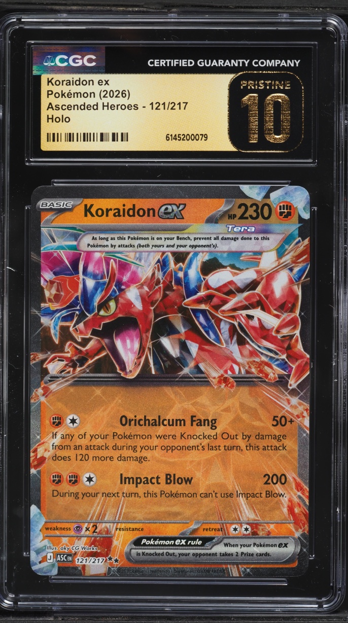 2026 Pokemon Mega Evolution Ascended Heroes Holo Koraidon ex #121 CGC 10 PRISTINE