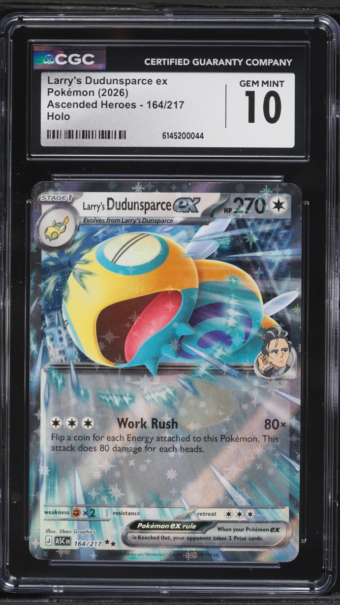 2026 Pokemon Mega Evolution Ascended Heroes Holo Larry's Dudunsparce ex #164 CGC 10 GEM MINT