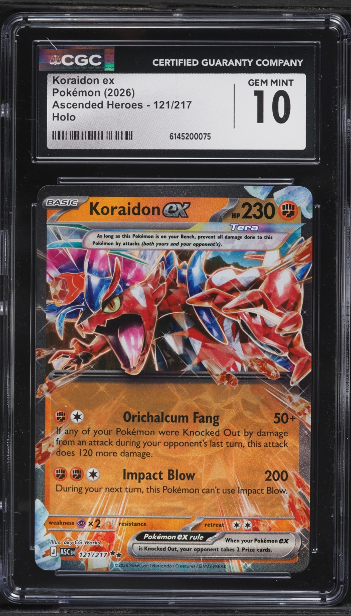 2026 Pokemon Mega Evolution Ascended Heroes Holo Koraidon ex #121 CGC 10 GEM MINT