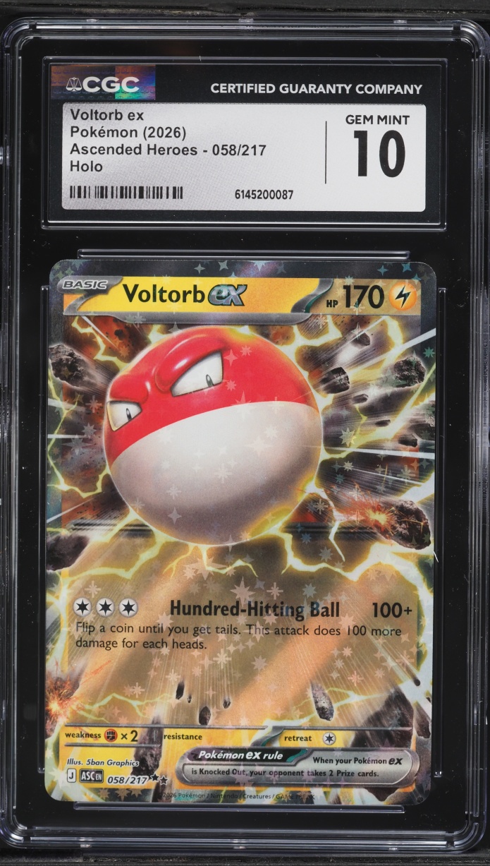 2026 Pokemon Mega Evolution Ascended Heroes Holo Voltorb ex #058 CGC 10 GEM MINT