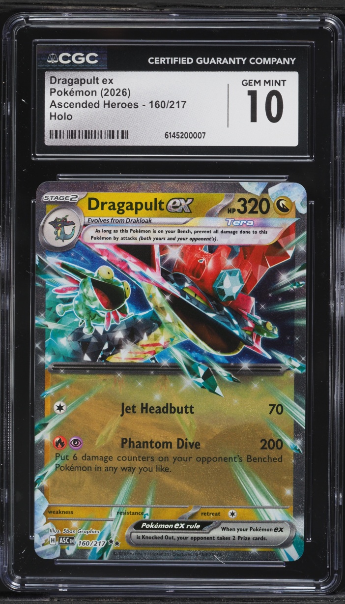 2026 Pokemon Mega Evolution Ascended Heroes Holo Dragapult ex #160 CGC 10 GEM MINT