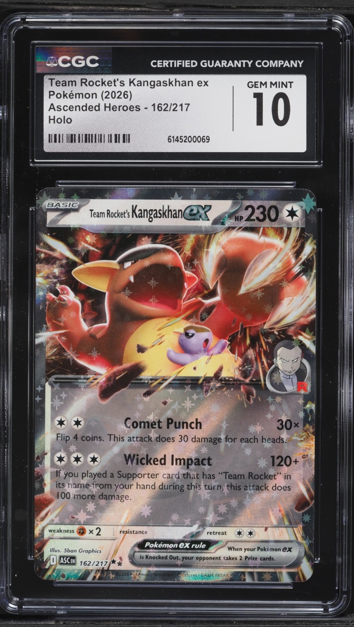 2026 Pokemon Mega Evolution Ascended Heroes Holo Team Rocket's Kangaskhan ex #162 CGC 10 GEM