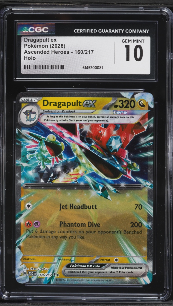 2026 Pokemon Mega Evolution Ascended Heroes Holo Dragapult ex #160 CGC 10 GEM MINT