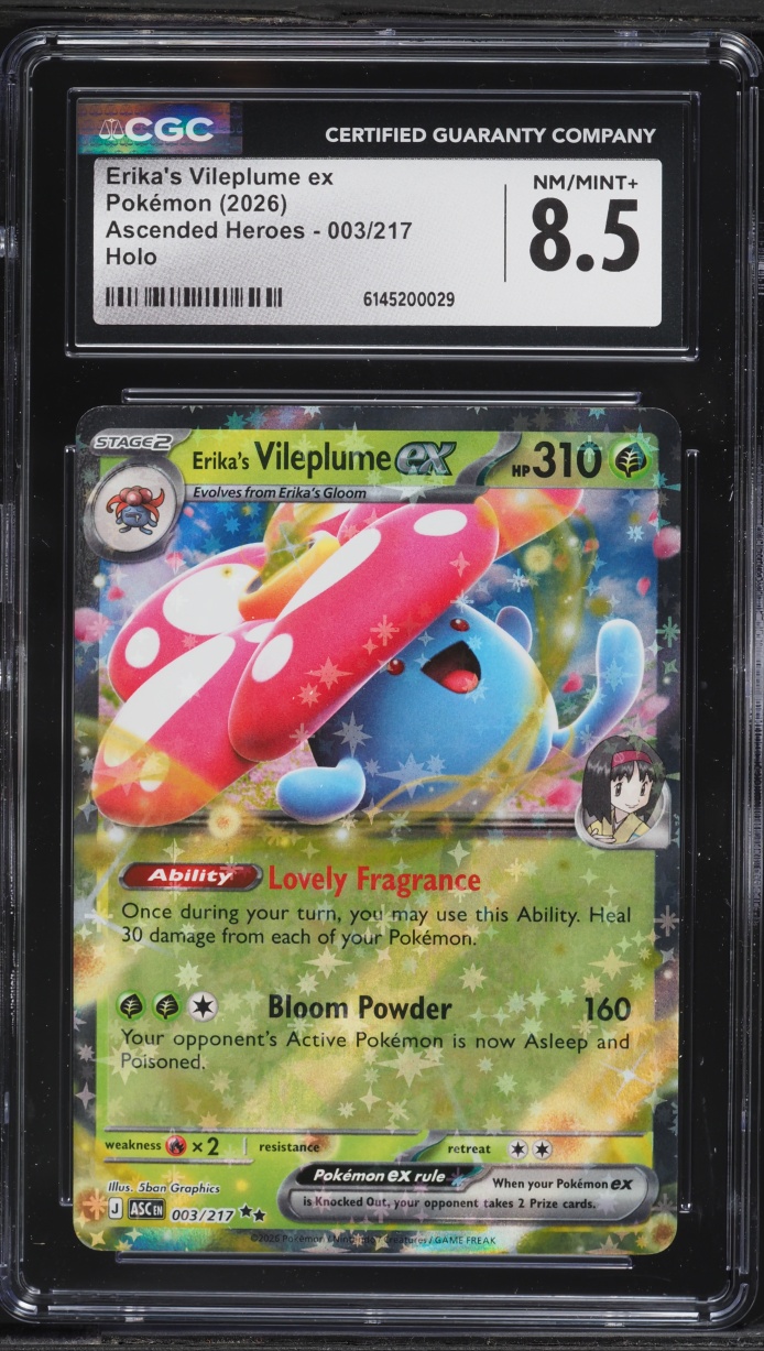 2026 Pokemon Mega Evolution Ascended Heroes Holo Erika's Vileplume ex #003 CGC 8.5 NM-MT+