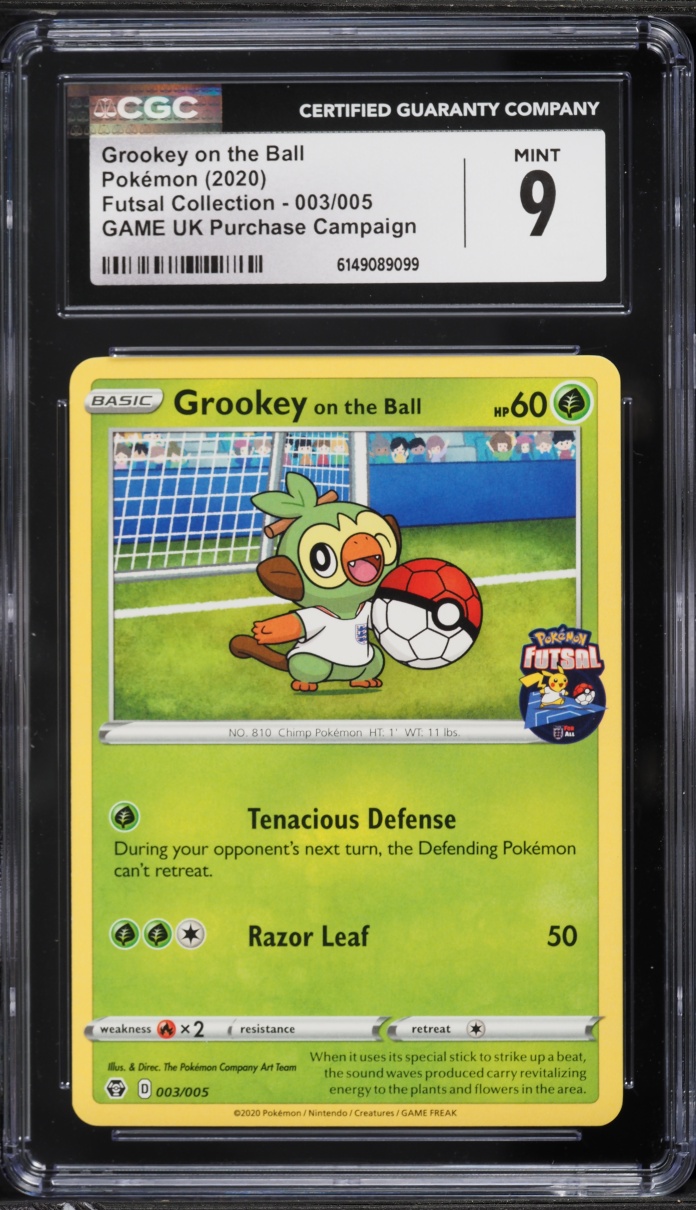 2020 Pokemon SWSH Futsal Collection Game UK Purchase Grookey On The Ball #3 CGC 9 MINT