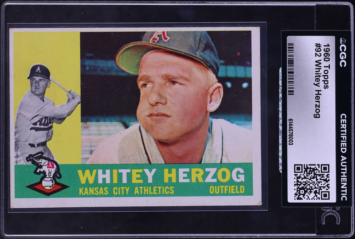 1960 Topps Whitey Herzog #92 CGC AUTH