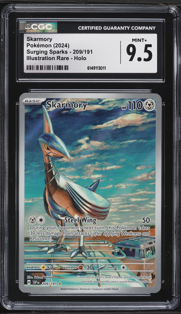 2024 Pokemon Scarlet & Violet Surging Sparks IR Skarmory #209 CGC 9.5 MINT+