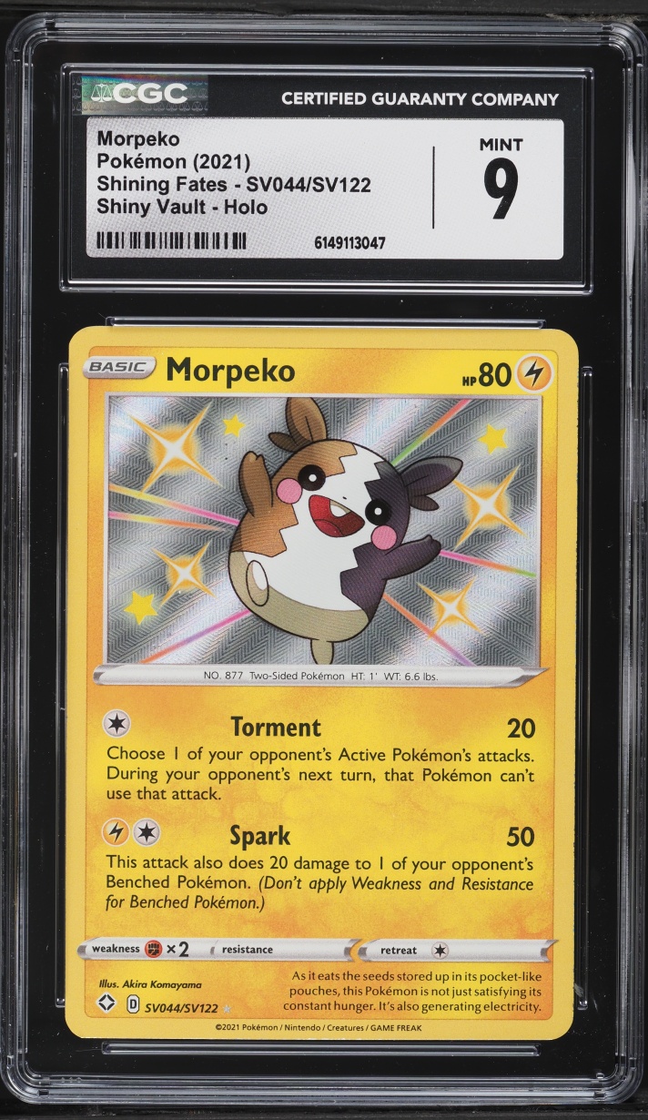 2021 Pokemon Sword & Shield Shining Fates Shiny Vault Holo Morpeko #SV044 CGC 9 MINT