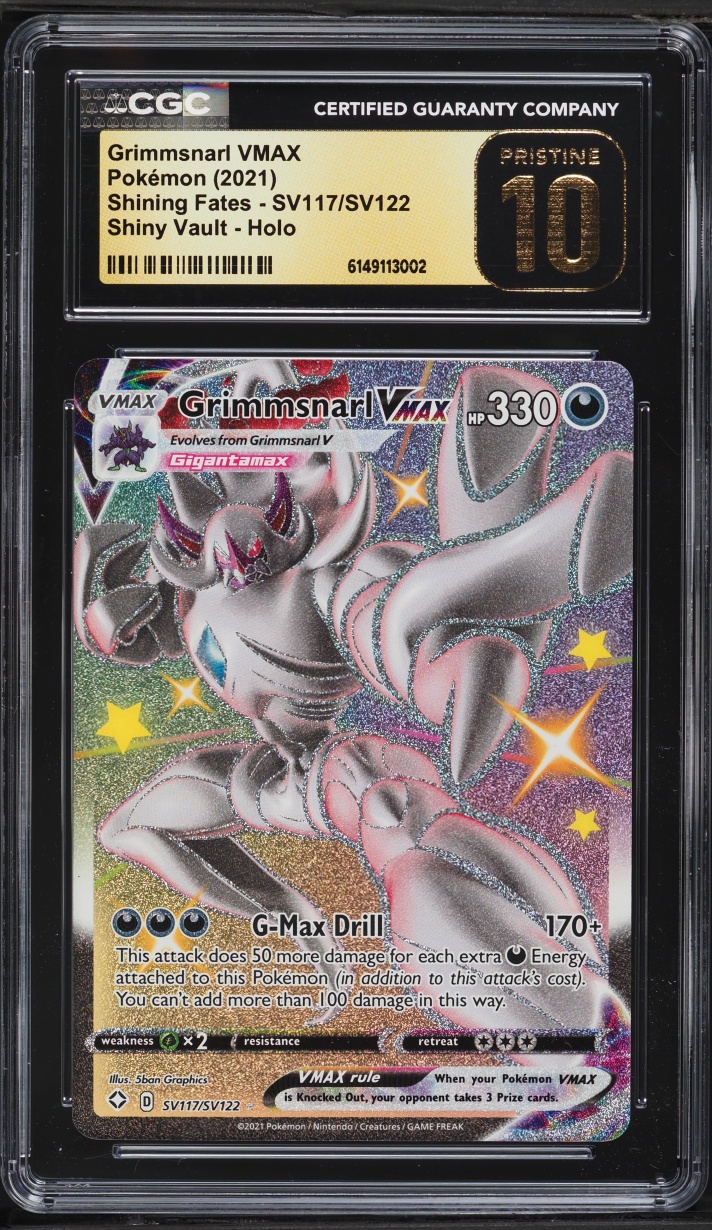 2021 Pokemon Sword & Shield Shining Fates Full Art Grimmsnarl VMAX #SV117 CGC 10 PRISTINE