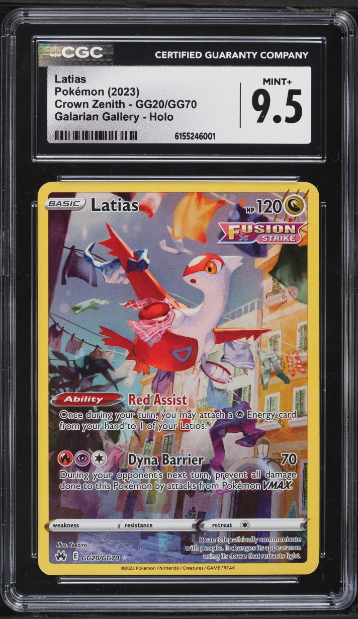 2023 Pokemon Sword & Shield Crown Zenith Full Art Latias #GG20 CGC 9.5 MINT+