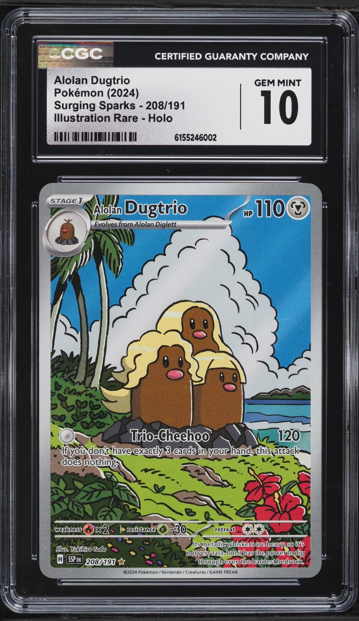 2024 Pokemon Scarlet & Violet Surging IR Alolan Dugtrio #208 CGC 10 GEM MINT