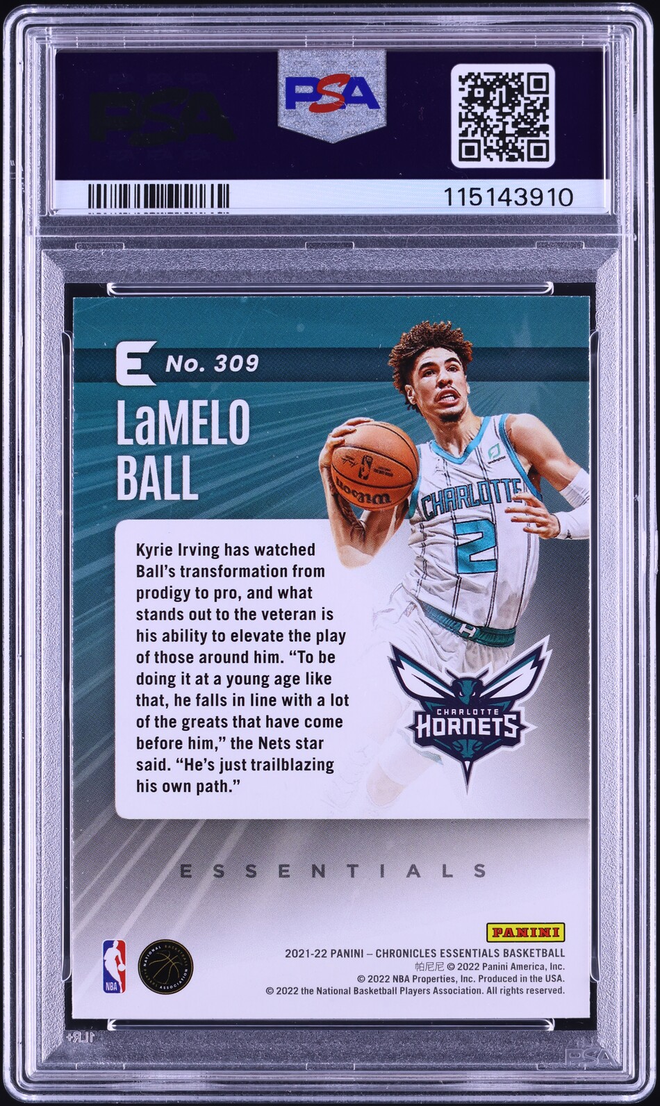 2021 Panini Chronicles LaMelo Ball #309 PSA 9 MINT