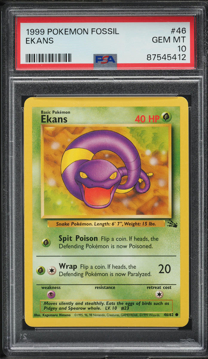 1999 Pokemon Fossil Ekans #46 PSA 10 GEM MINT