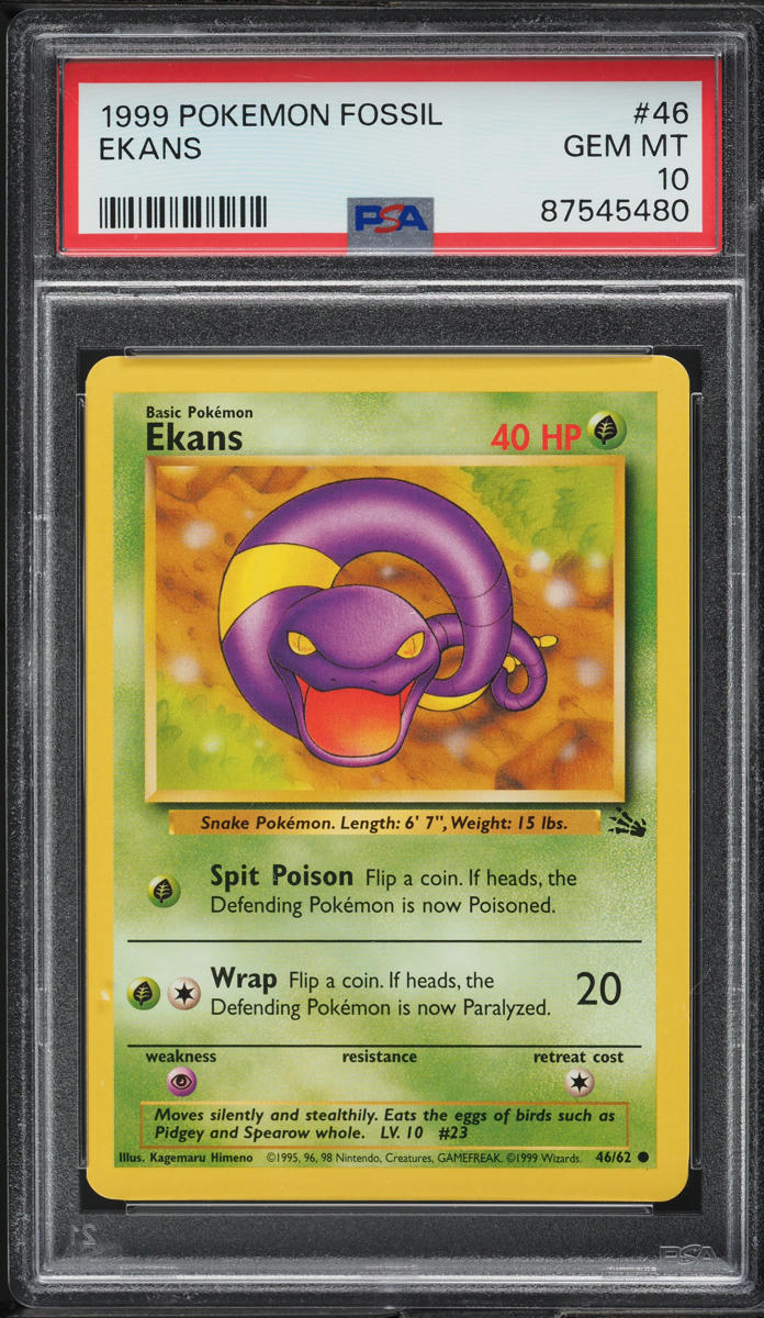 1999 Pokemon Fossil Ekans #46 PSA 10 GEM MINT