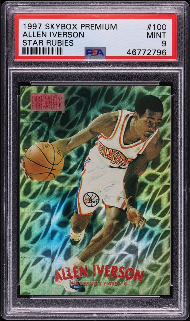 1997 Skybox Premium Star Rubies Allen Iverson /50 #100 PSA 9 MINT
