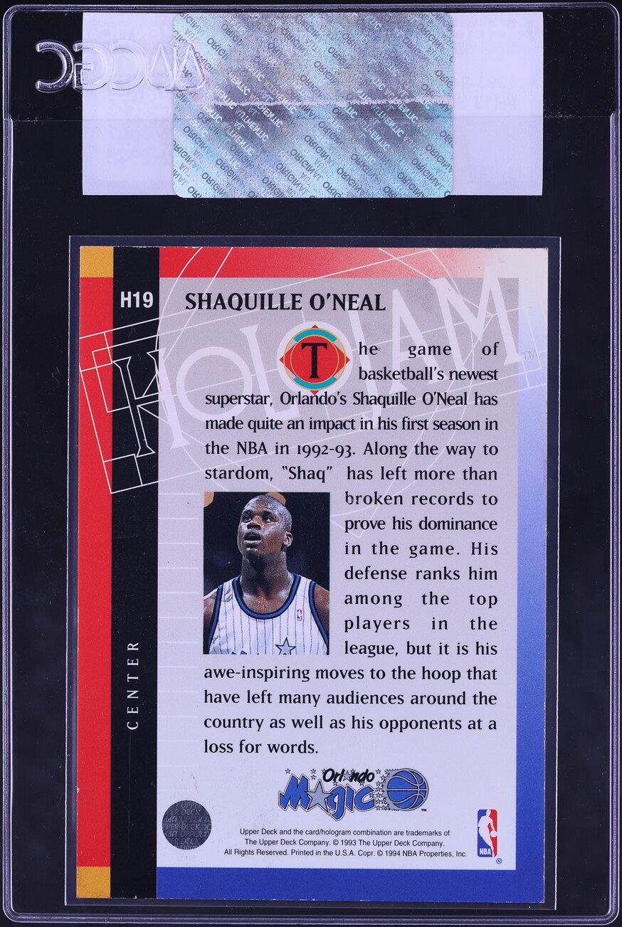 1993 Upper Deck Holojam Shaquille O'Neal #H19 CGC AUTH
