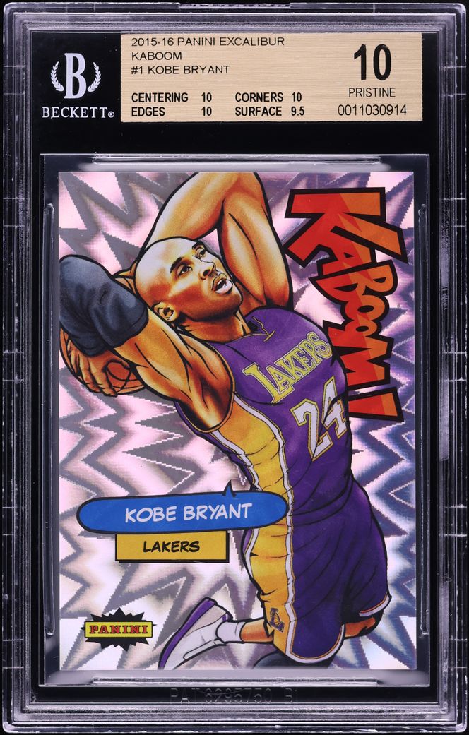 2015 Panini Excalibur Kaboom! Kobe Bryant #1 BGS 10 PRISTINE