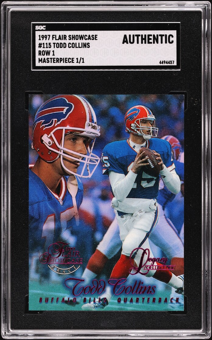 1997 Flair Showcase Row 1 Masterpiece Todd Collins 1/1 #115 SGC AUTH