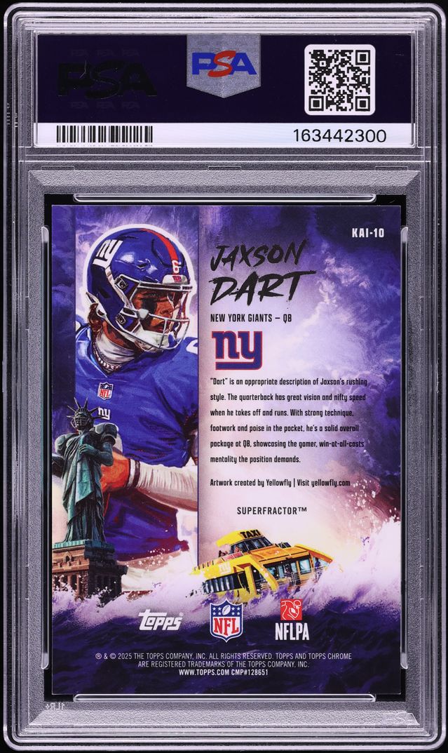 2025 Topps Chrome Kaiju Superfractor Jaxson Dart ROOKIE 1/1 #10 PSA 9 MINT