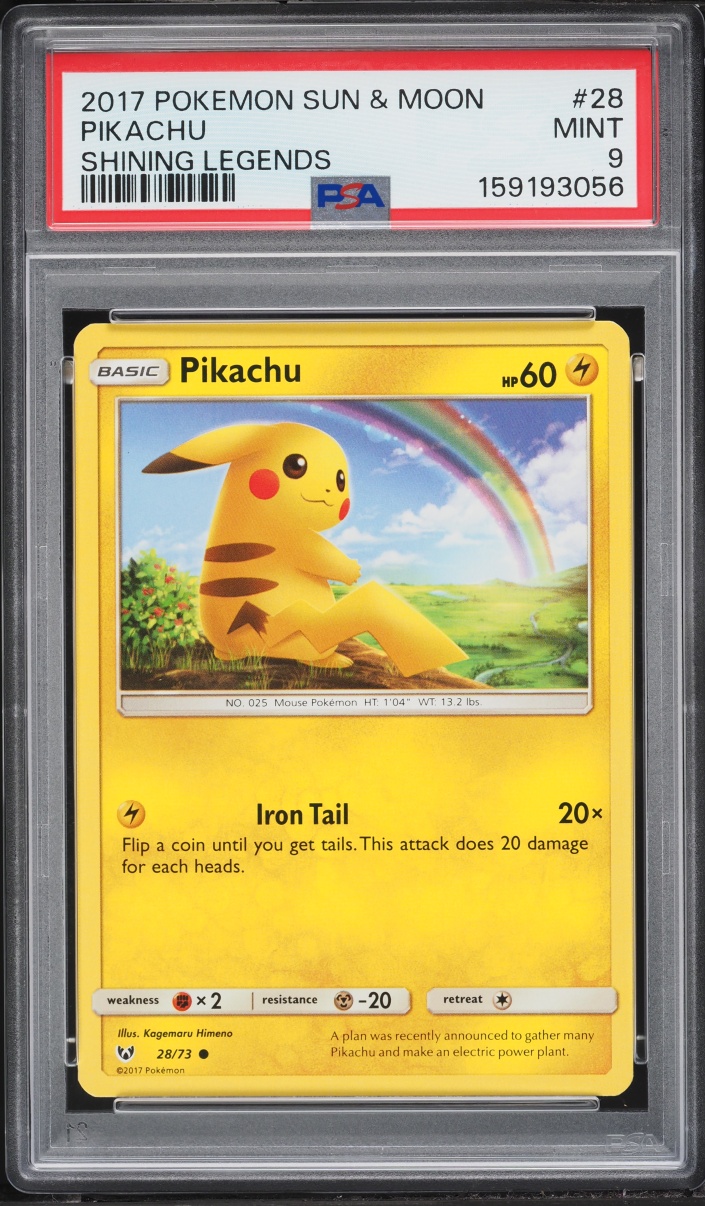 2017 Pokemon Sun & Moon Shining Legends Pikachu #28 PSA 9 MINT