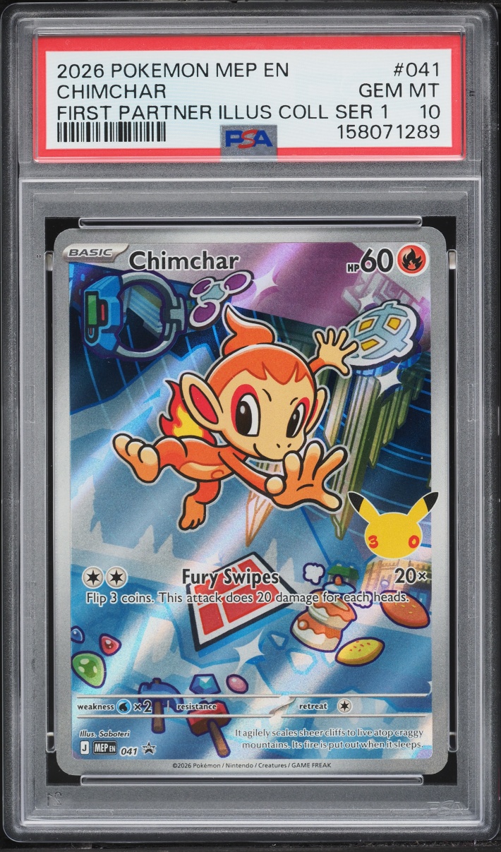 2026 Pokemon Mega Evolution Promo First Partner Illustration Full Art Chimchar #41 PSA 10 GEM