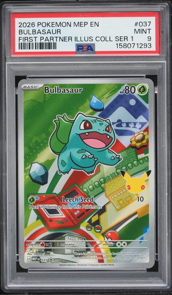 2026 Pokemon Mega Evolution Promo First Partner Illustration Full Art Bulbasaur #37 PSA 9 MINT