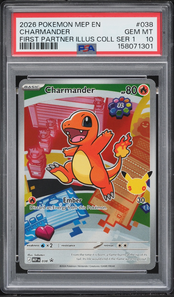 2026 Pokemon Mega Evolution Promo First Partner Illustration Full Art Charmander #38 PSA 10 GEM