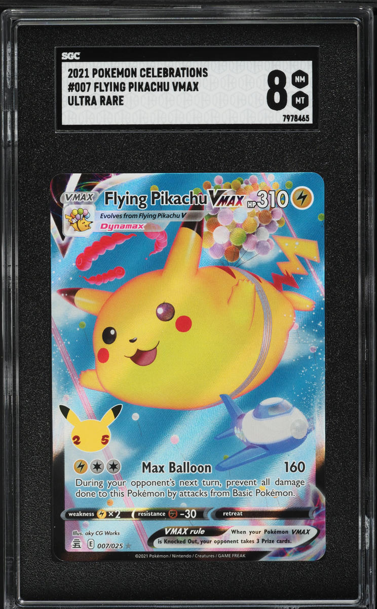 2021 Pokemon Sword & Shield Celebrations Flying Pikachu VMAX #7 SGC 8 NM-MT - Main Image
