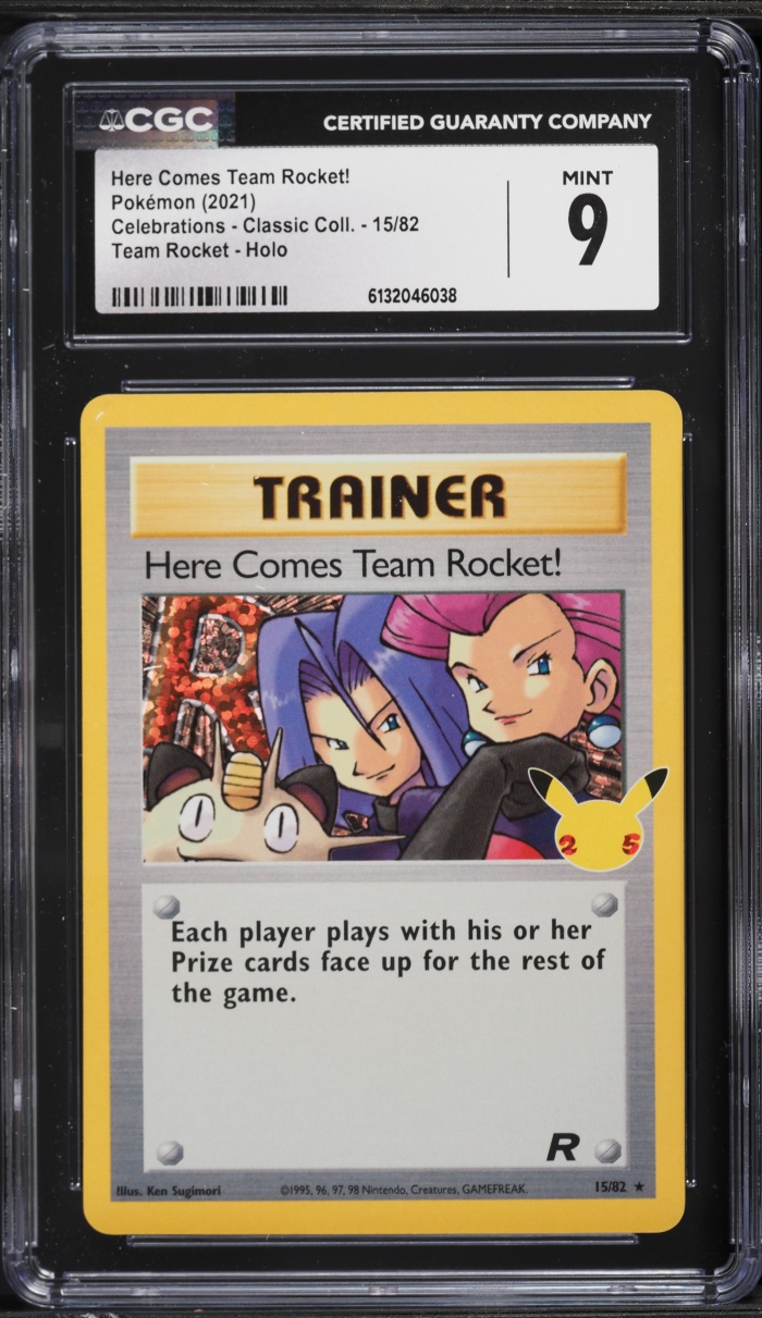 2021 Pokemon SWSH Celebrations Classic Collection Holo Here Comes Team Rocket! #15 CGC 9 MINT