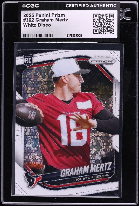 2025 Panini Prizm White Disco Graham Mertz ROOKIE #392 CGC AUTH