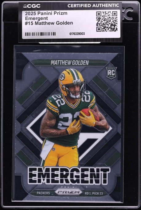 2025 Panini Prizm Emergent Matthew Golden ROOKIE #15 CGC AUTH