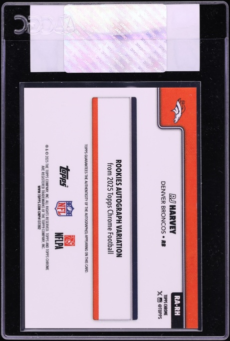 2025 Topps Chrome Magenta Refractor RJ Harvey ROOKIE AUTO /399 #RA-RH CGC AUTH