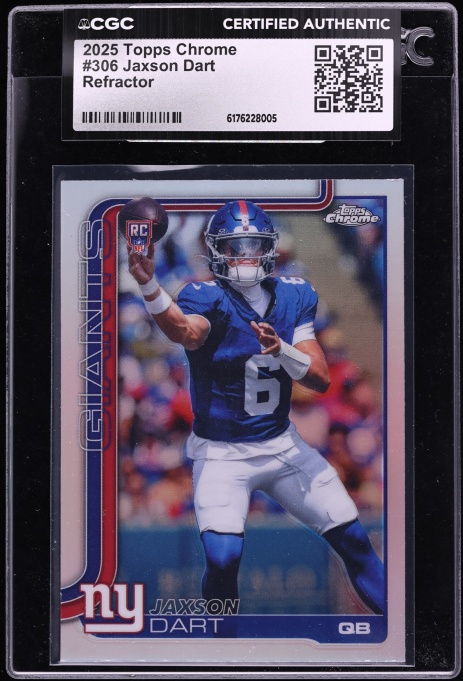 2025 Topps Chrome Refractor Jaxson Dart ROOKIE #306 CGC AUTH
