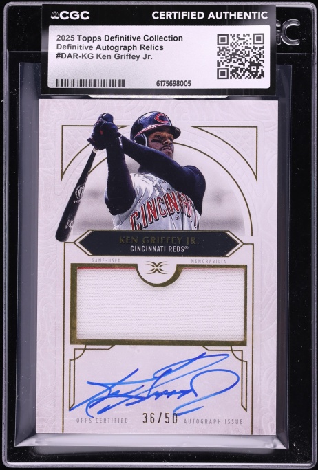 2025 Topps Definitive Collection Ken Griffey Jr. PATCH AUTO /50 #DAR-KG CGC AUTH