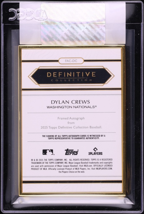2025 Topps Definitive Collection Framed Red Dylan Crews ROOKIE AUTO /5 #FAC-DC CGC AUTH