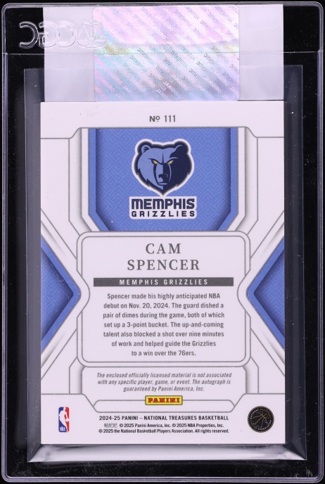 2024 National Treasures International Cam Spencer ROOKIE PATCH AUTO /24 #111 CGC AUTH