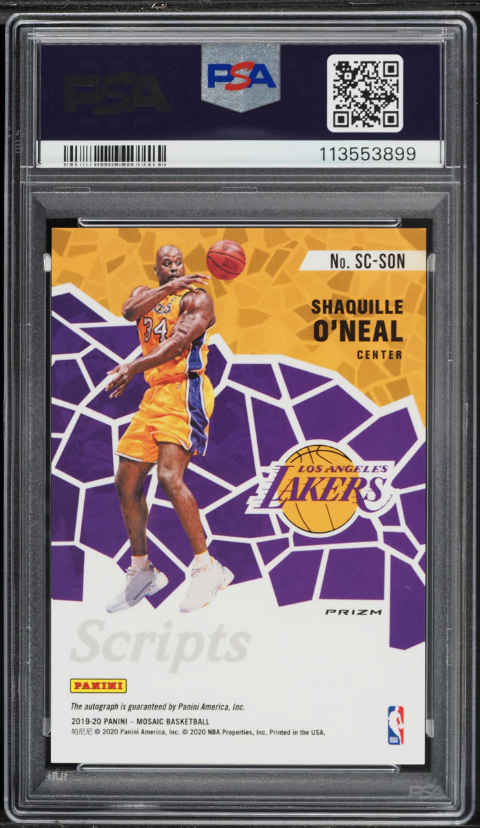 2019 Panini Mosaic Scripts Red Wave Shaquille O'Neal AUTO #SC-SON PSA 10 GEM MINT