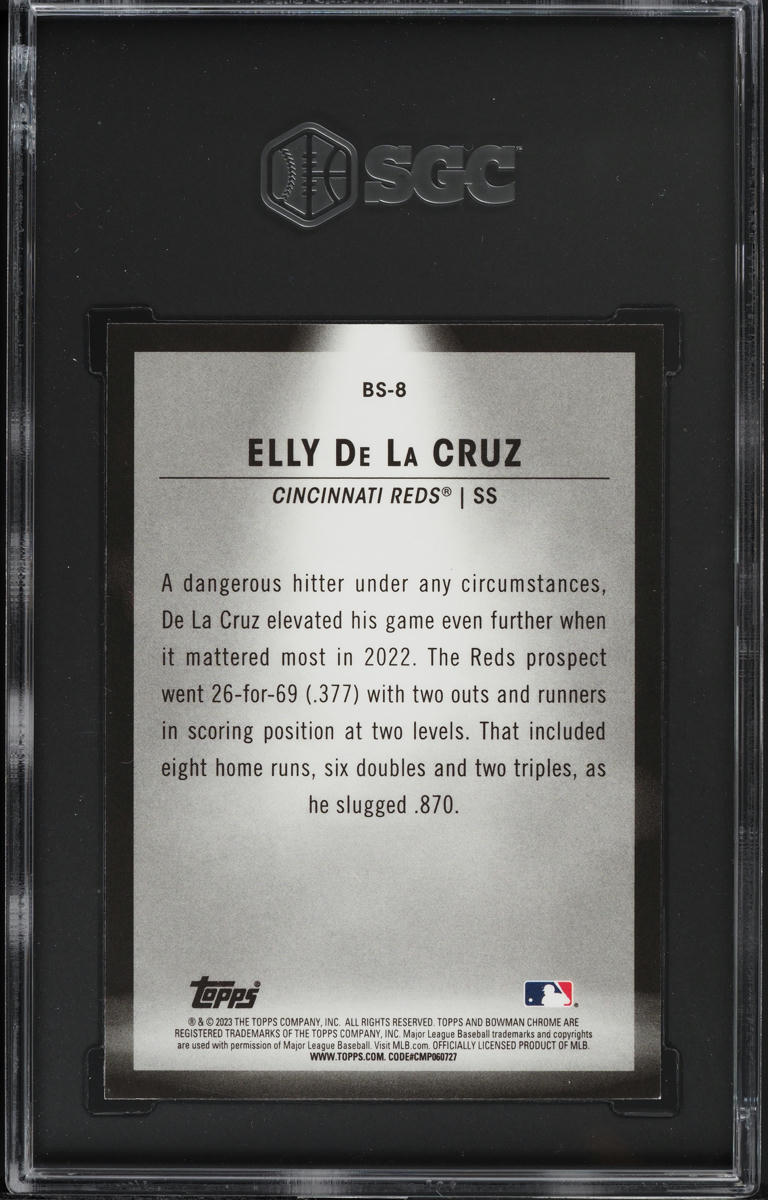 2023 Bowman Chrome Spotlights Elly De La Cruz PROSPECT #BS-8 SGC 9.5 MINT+