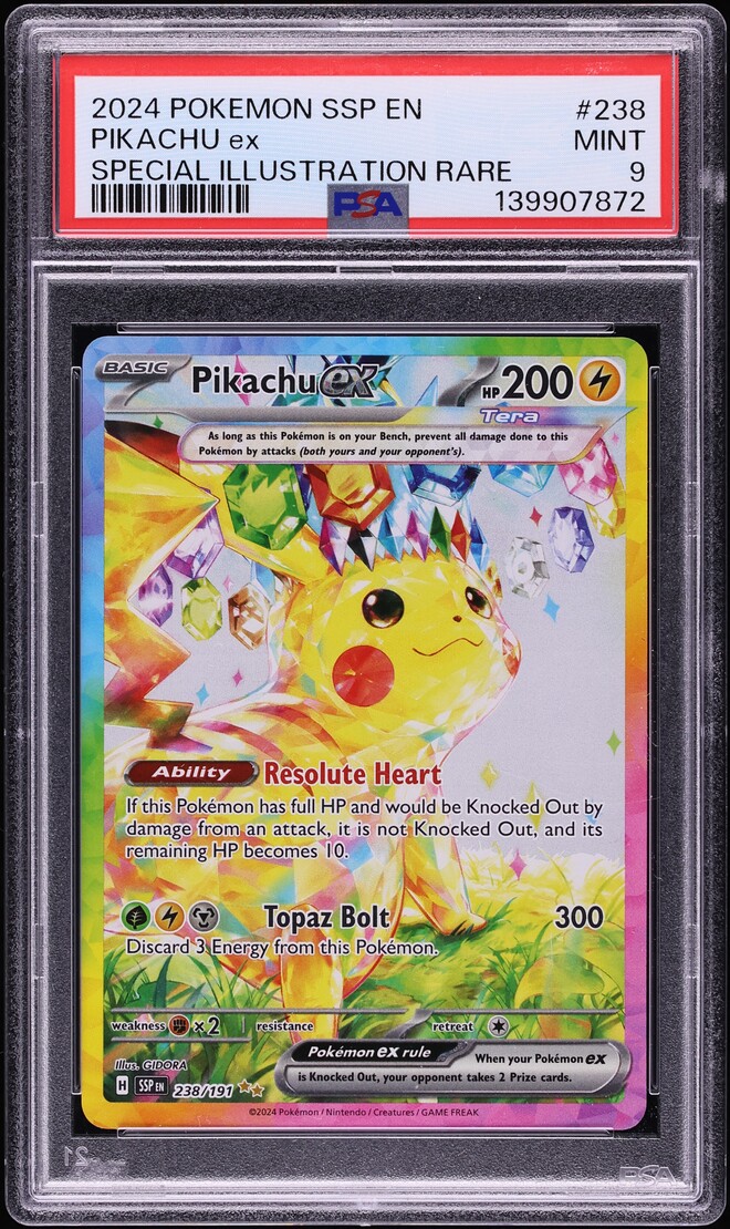 2024 Pokemon Scarlet & Violet Surging Sparks SIR Pikachu ex #238 PSA 9 MINT