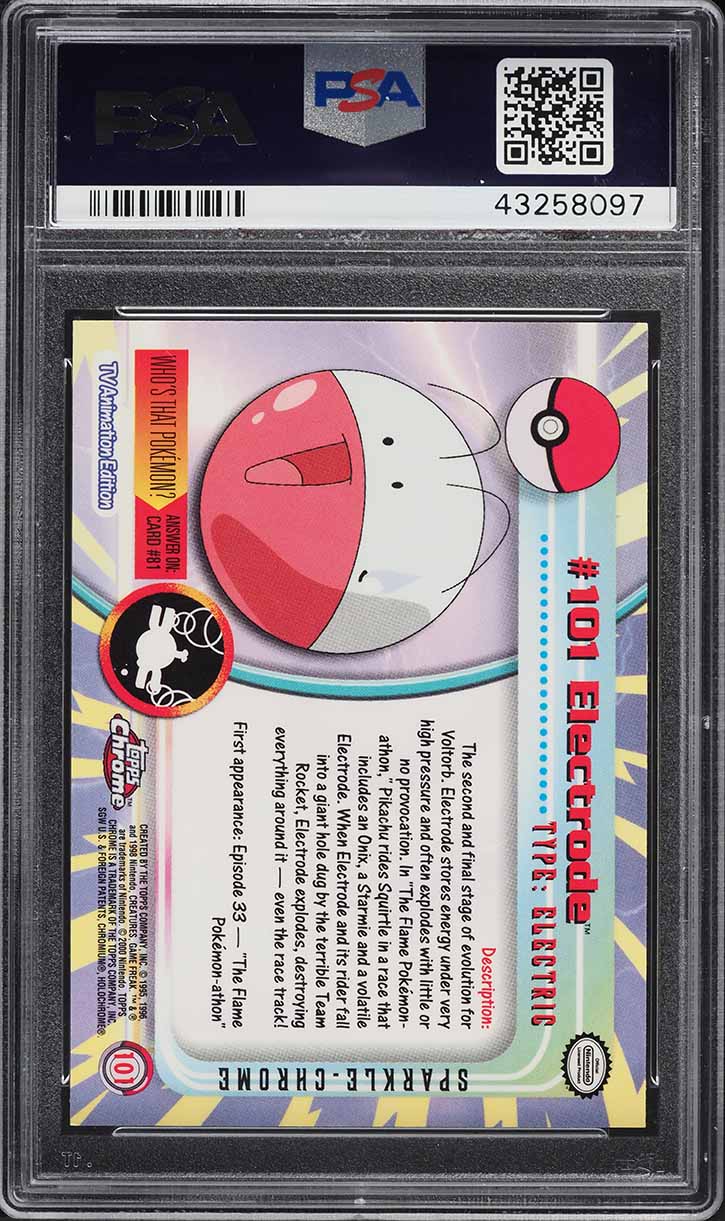 2000 Topps Chrome Pokemon Series 2 Sparkle Electrode #101 PSA 10 GEM MINT