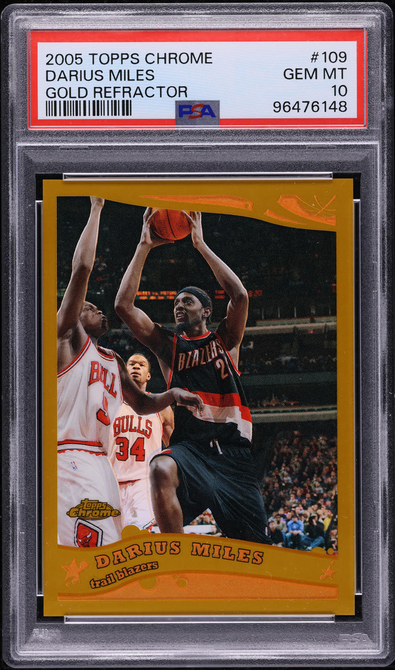 2005 Topps Chrome Gold Refractor Darius Miles /99 #109 PSA 10 GEM MINT