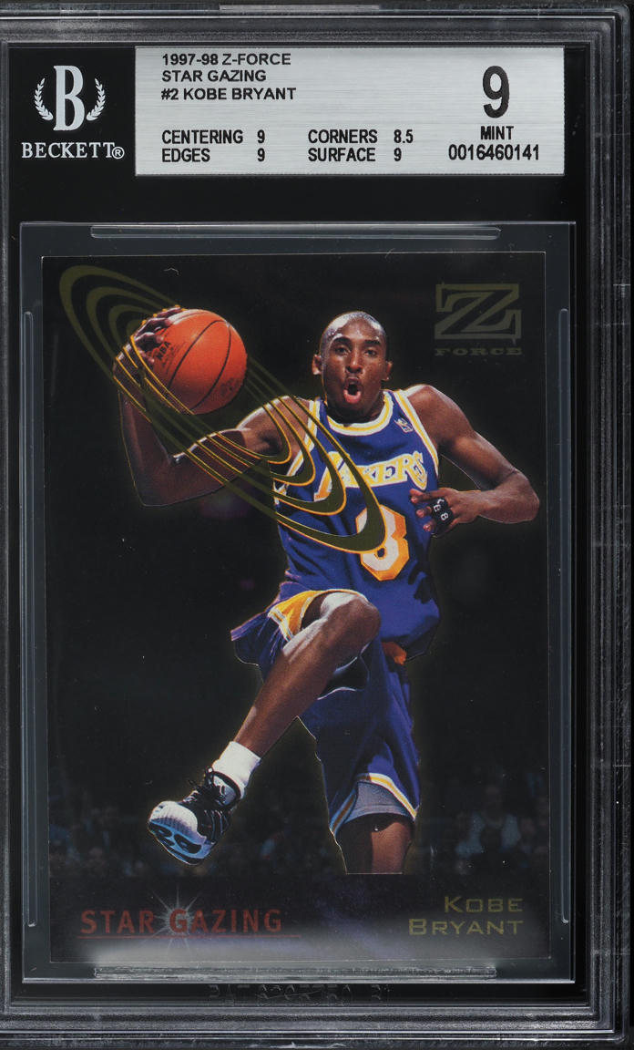 1997 Skybox Z-Force Super Rave Kobe Bryant /50 #195 BGS 9 MINT on